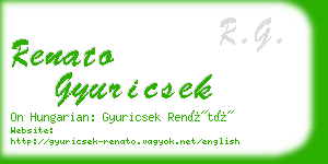 renato gyuricsek business card